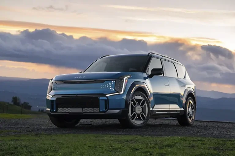 This photo provided by Kia shows the 2025 EV9. The EV9 seamlessly merges functionality with fun, making it an impressive choice for a three-row electric SUV. (Courtesy of Kia America via AP)