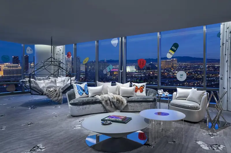 The Empathy Suite, a one-of-a-kind space designed by renowned artist Damien Hirst. Photo courtesy palms.com