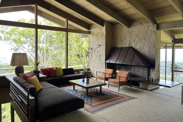 This image shows an interior view of the Liljestrand House in Honolulu, Hawaii, designed by architect Vladimir Ossipoff. (Kristina Linnea Garcia via AP)