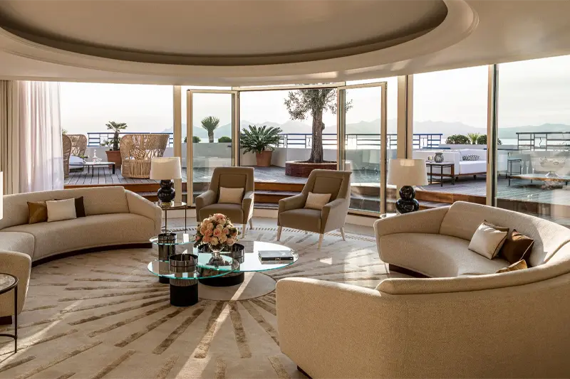 These Penthouse Apartments are among the largest suites in Europe and boast unparalleled views of the Bay of Cannes. Photo courtesy hyatt.com